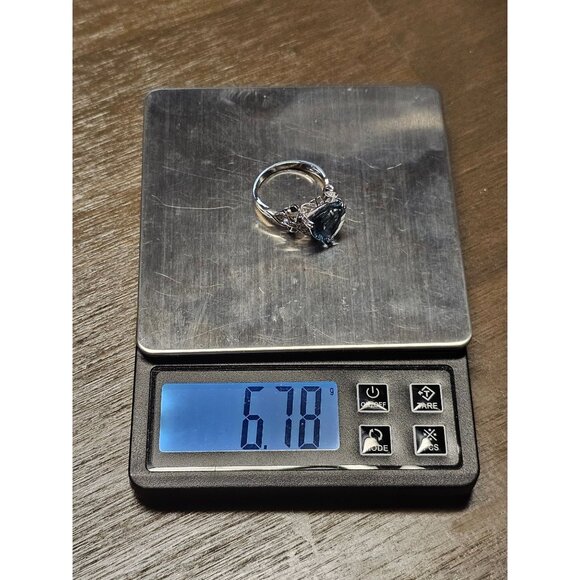 925 Sterling Silver London Blue Topaz Size 12 Ring - 6.78g - Picture 5 of 5